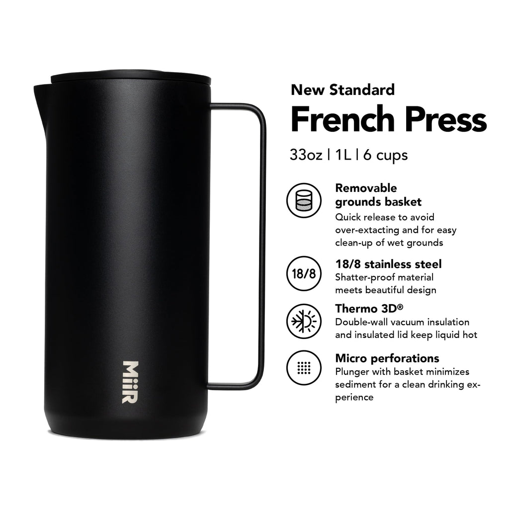 33oz Insulated French Press Coffee Maker E6207