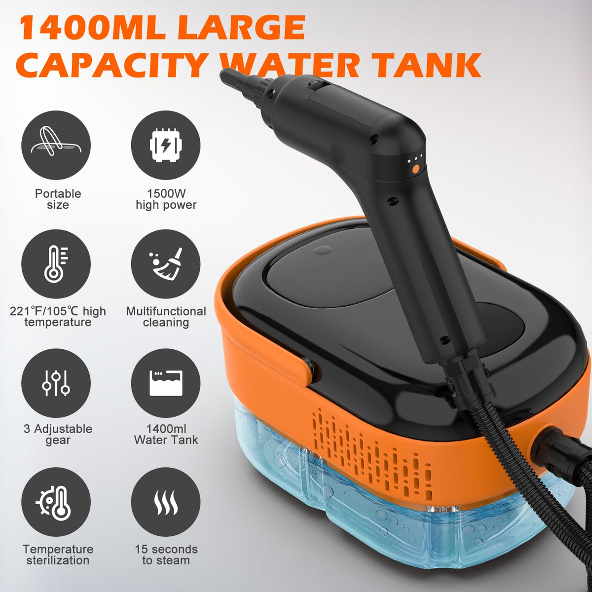 Portable Handheld Steam Cleaner with 16 Accessories D307322
