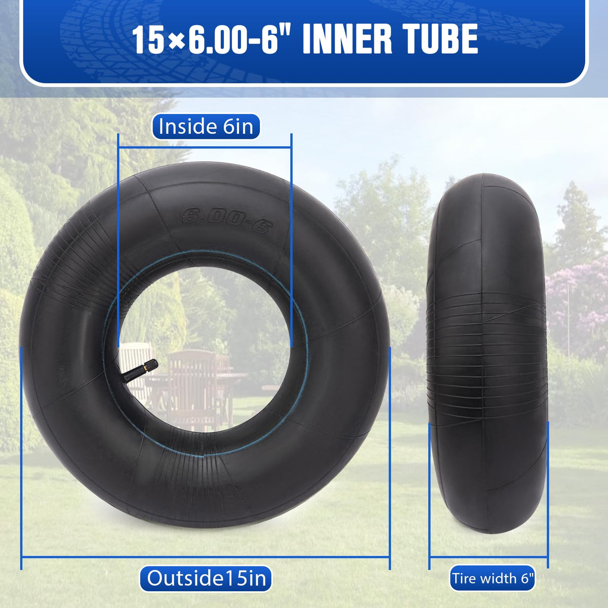 15x6.00-6 Inner Tubes with TR-13 Straight Valve Stem E141353