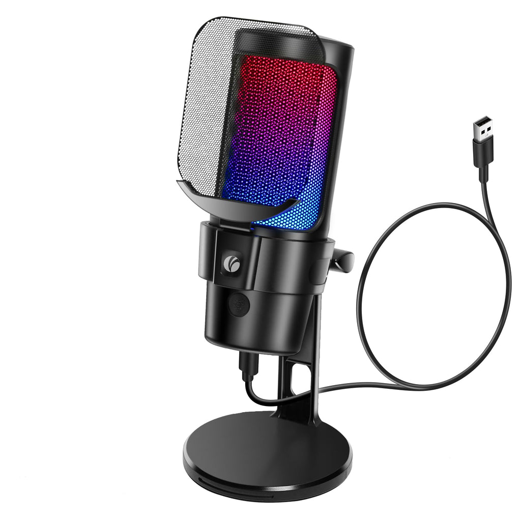 USB Condenser Microphone with Quick Mute, Pop Filter, Shock Mount E879660