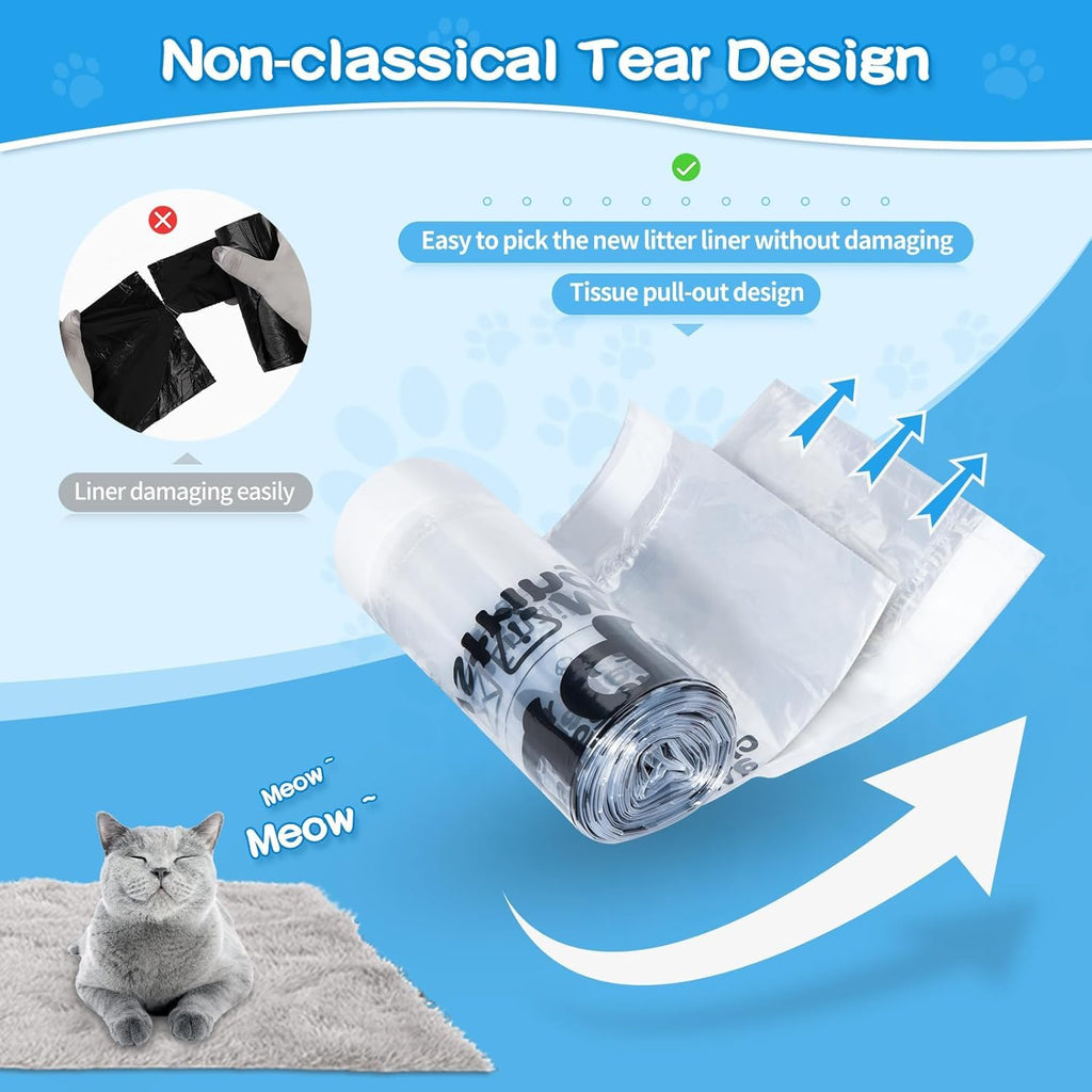 Litter Box Liners 100 Count Leak-Proof Drawstring Y643