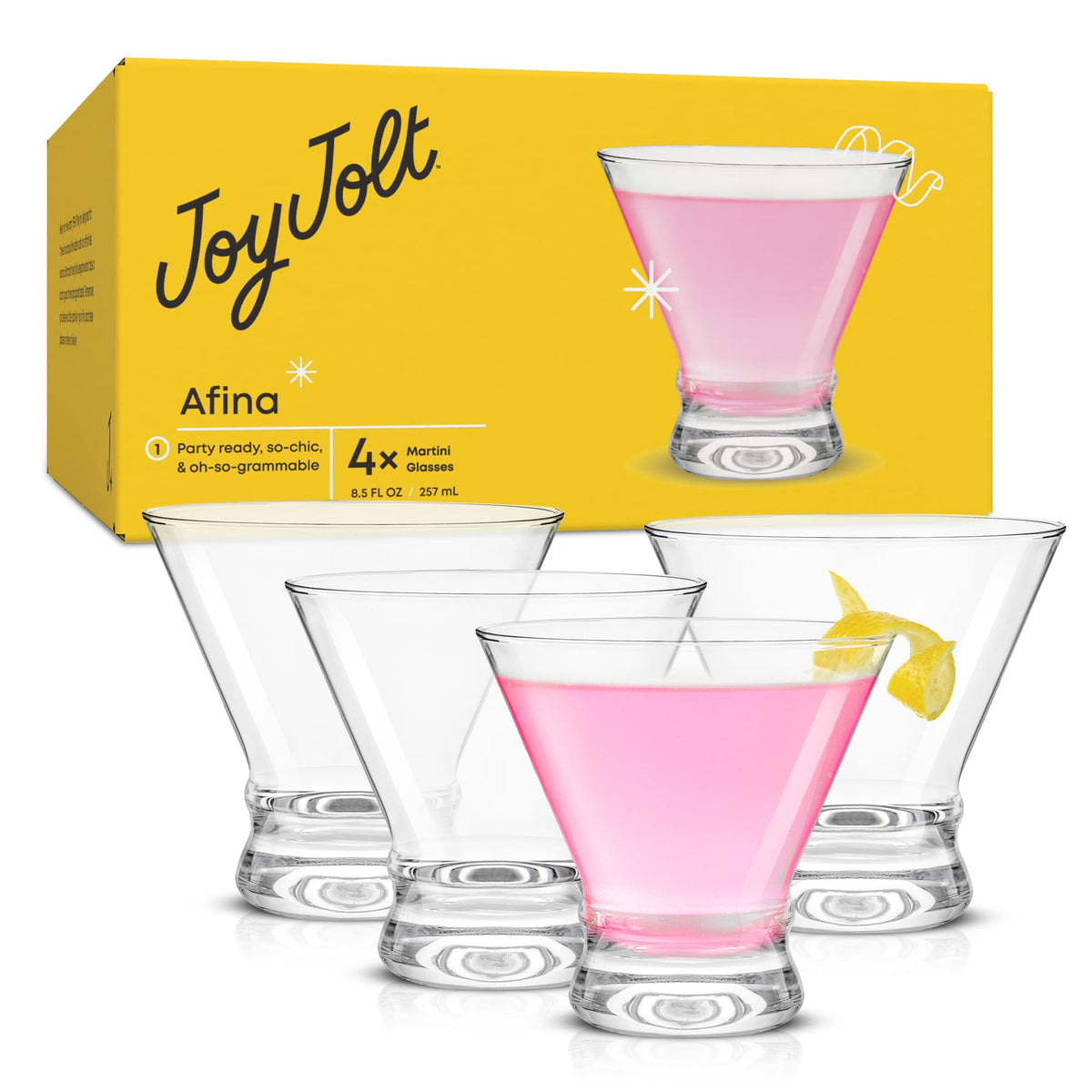 Stemless Martini Glasses Set of 4 W721