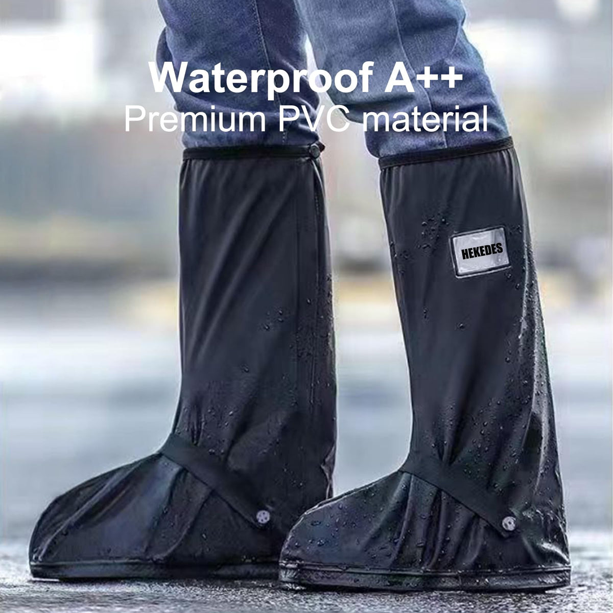 Waterproof Reusable Foldable Shoe Covers with Zipper Z499