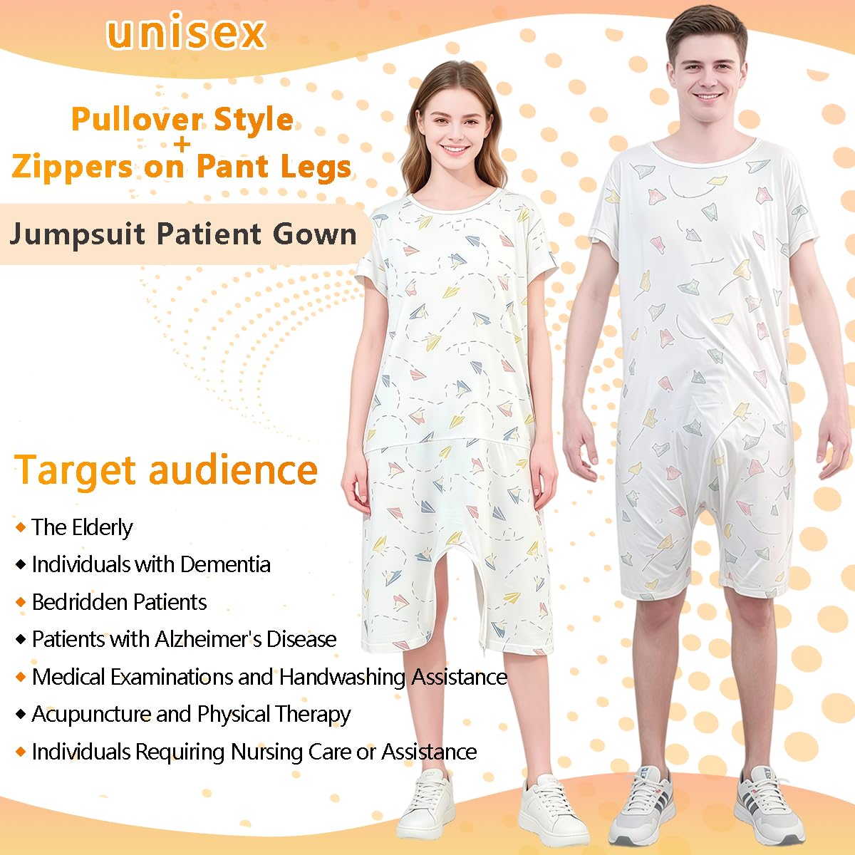 Anti-Strip Adaptive Jumpsuit with Back-Zipper V2893