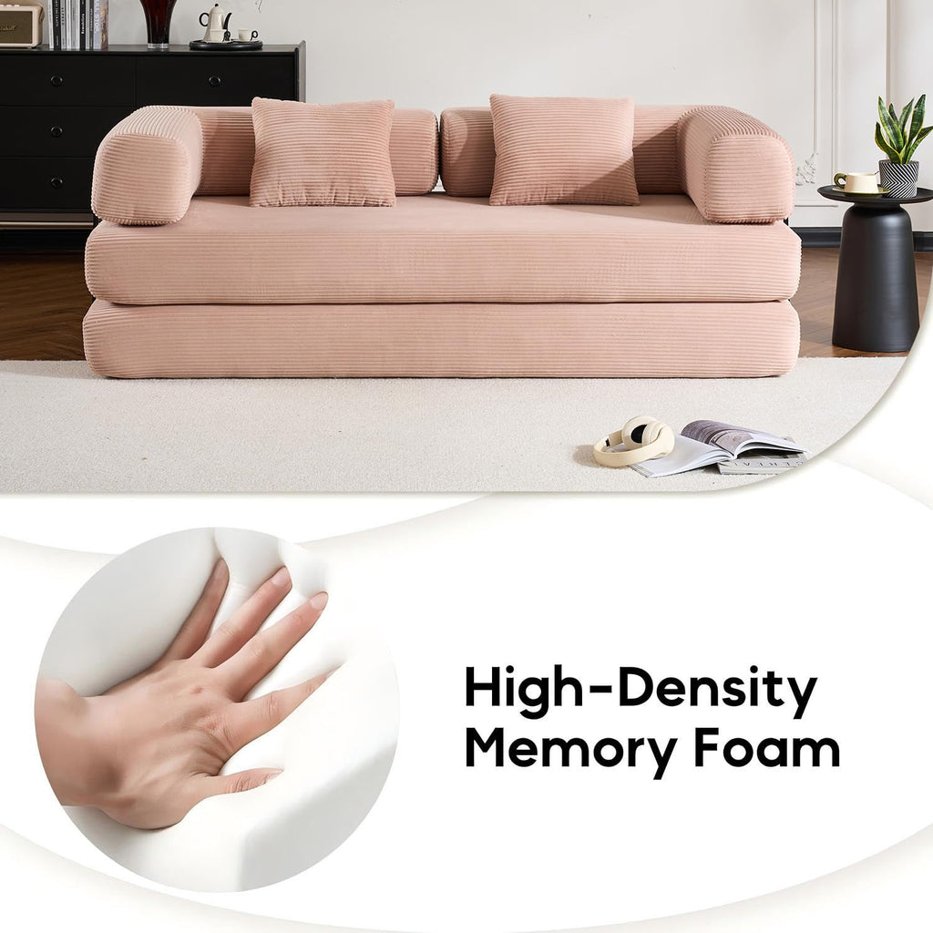 Pink Convertible Floor Sofa Bed J381596