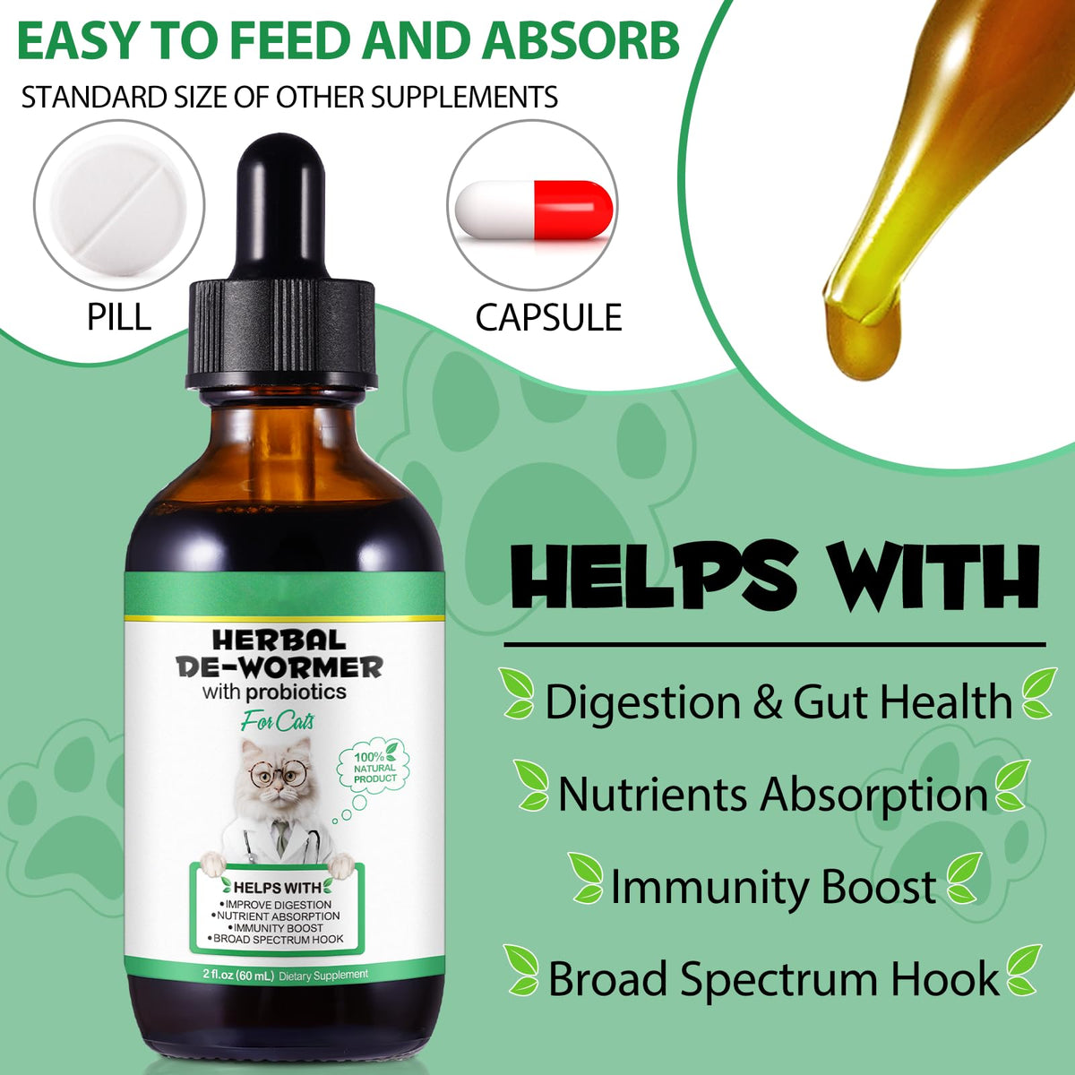 Cat Multivitamin Supplement Drops with Probiotic E44635