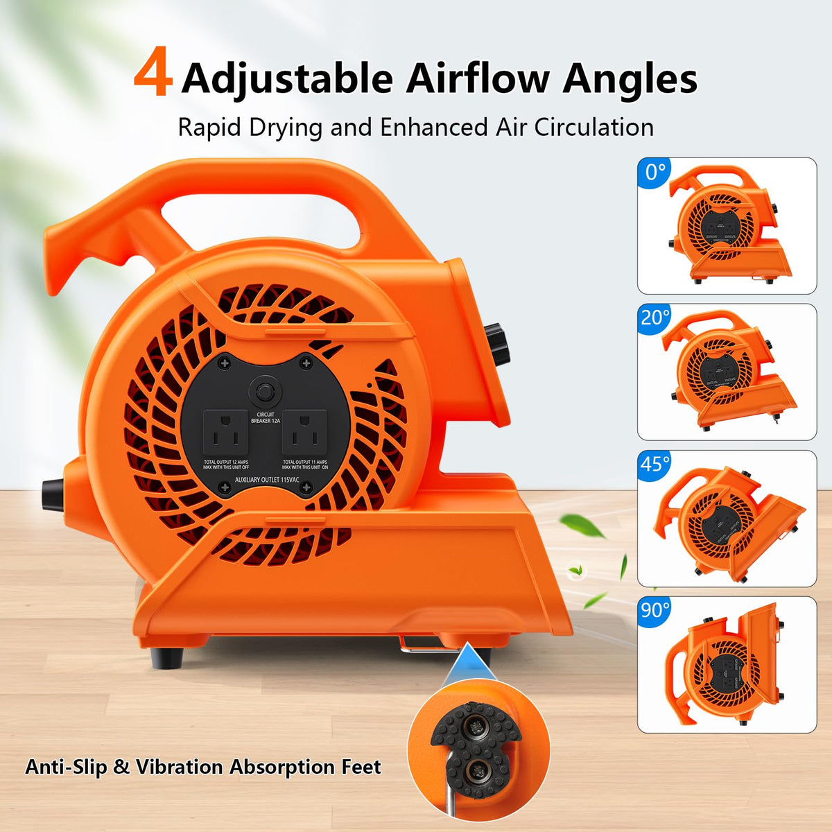 1/6 HP 600 CFM Portable Air Mover Blower Fan B7645