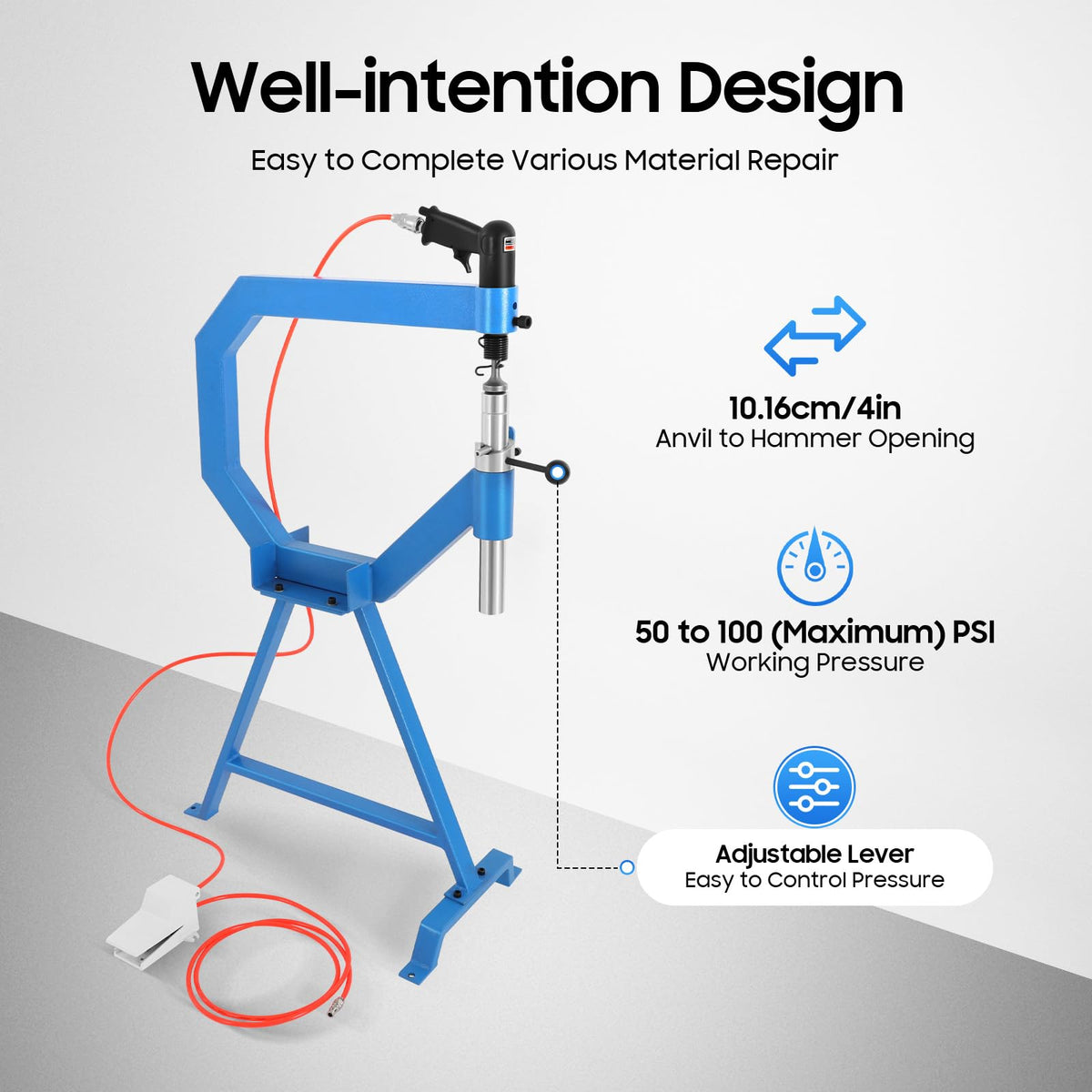Pneumatic Planishing Hammer with Foot Pedal & Steel Stand Z782