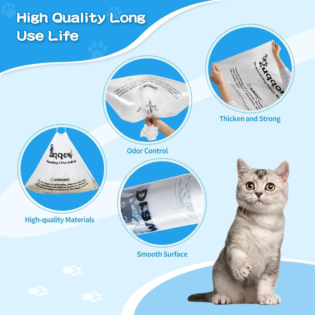 Litter Box Liners 100 Count Leak-Proof Drawstring Y643
