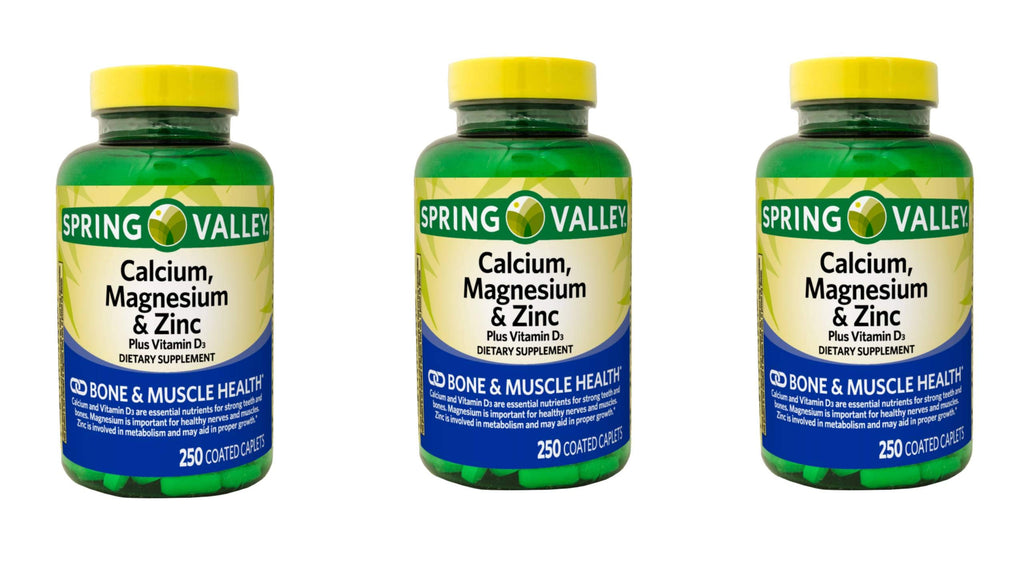 Calcium Magnesium Zinc Plus Vitamin D3 250 Coated Caplets A68769