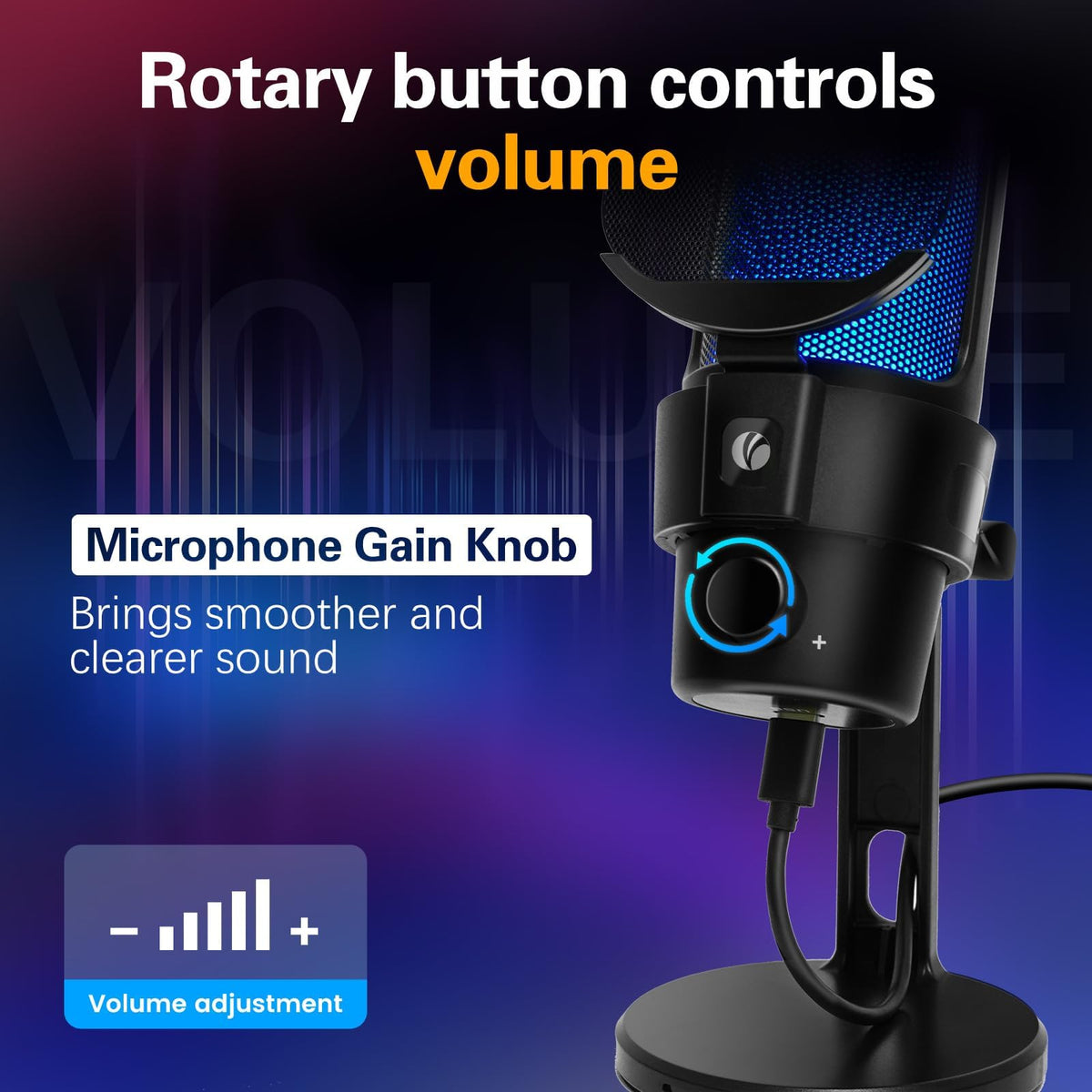 USB Condenser Microphone with Quick Mute, Pop Filter, Shock Mount E879660