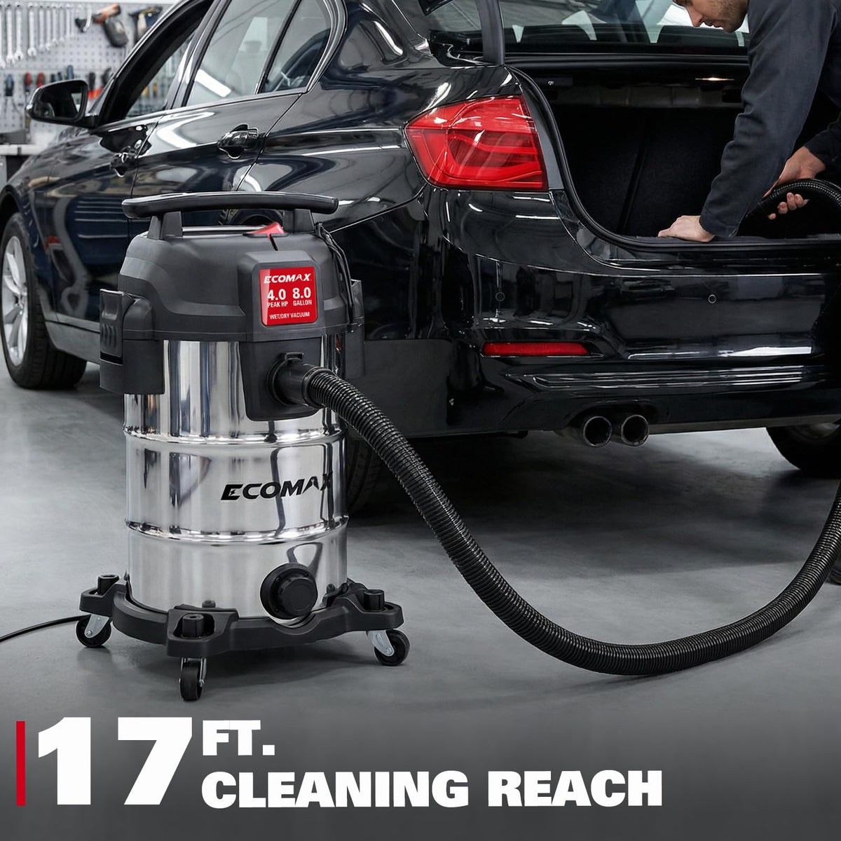 8 Gallon Stainless Steel Wet and Dry Shop Vacuum Z9745