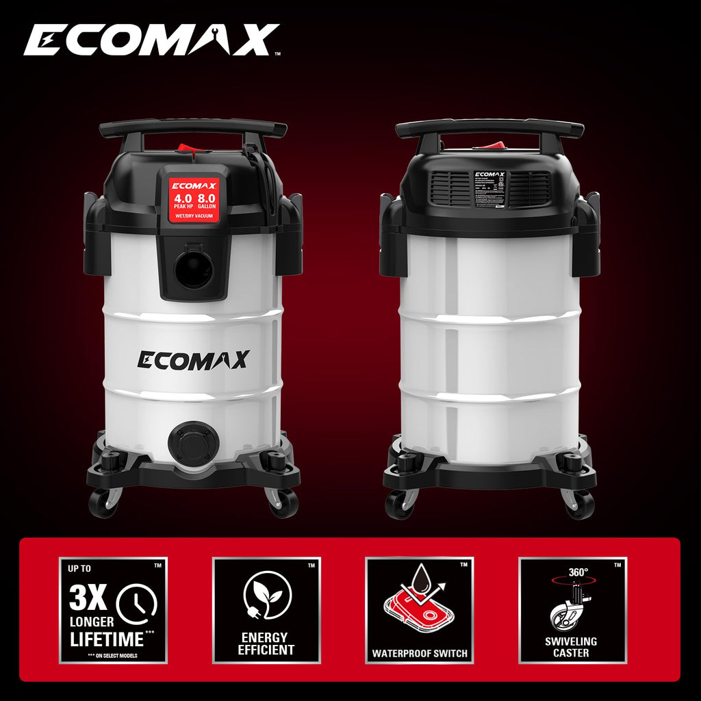 8 Gallon Stainless Steel Wet and Dry Shop Vacuum Z9745