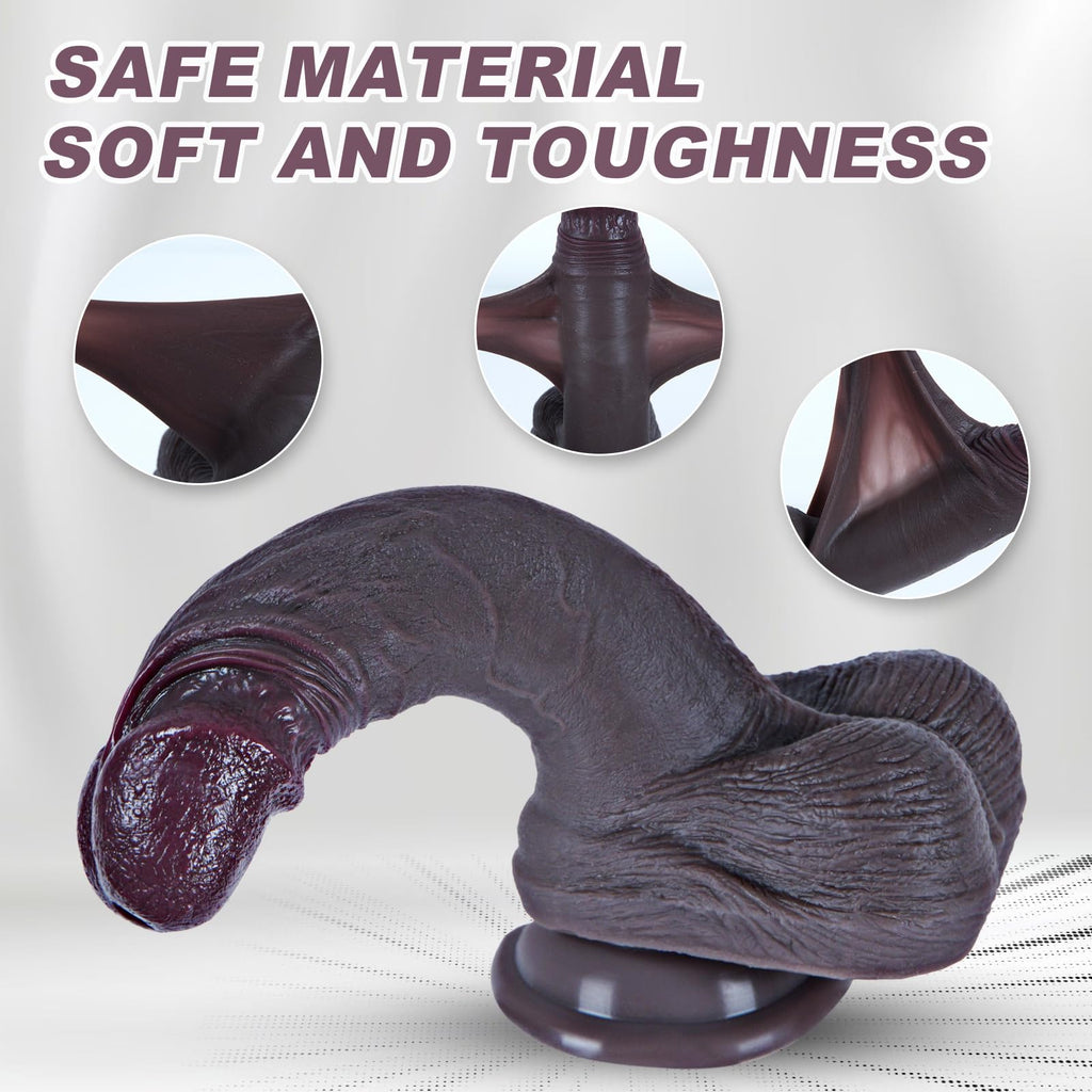 7.5" Black Silicone Dildo with Suction Cup H235918