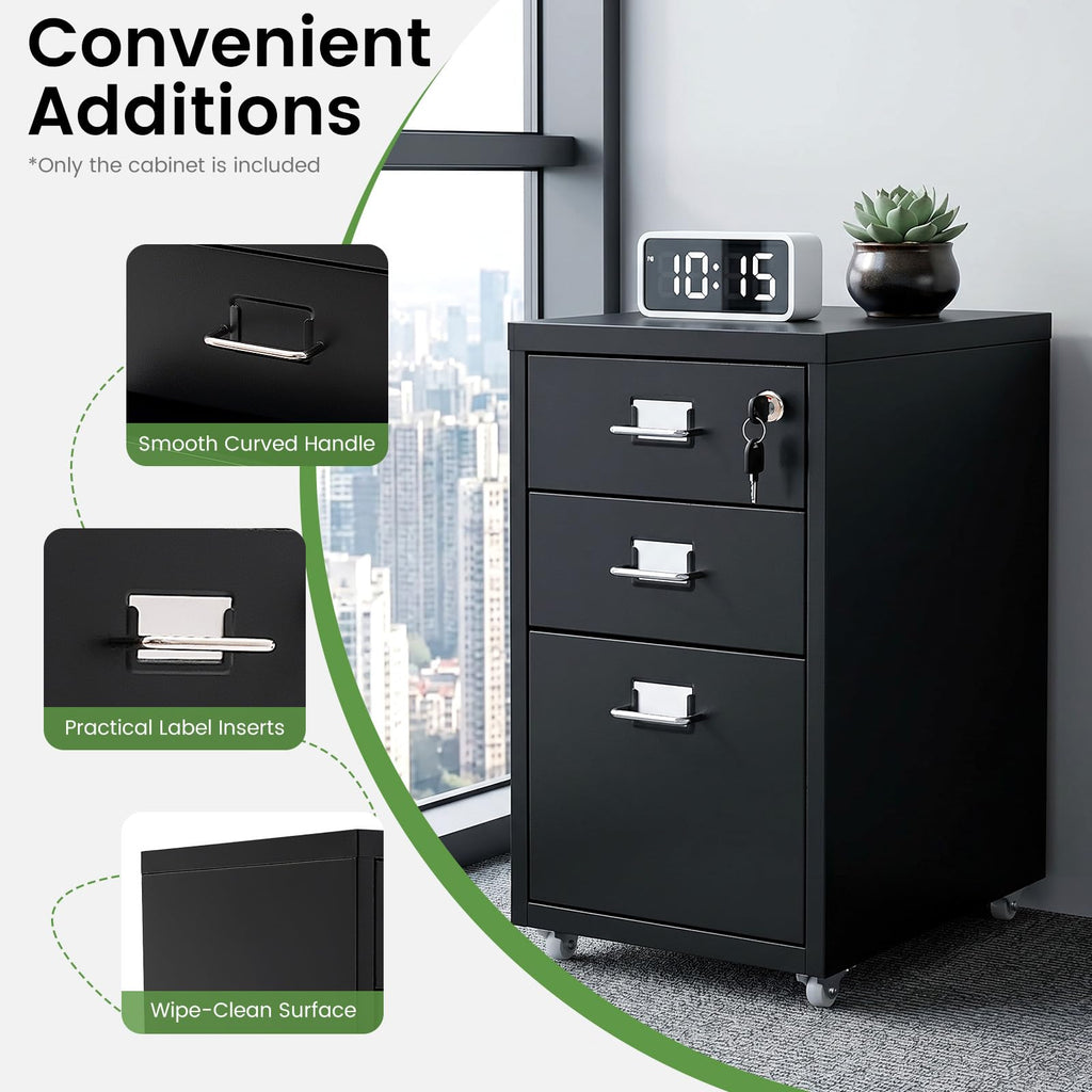 3 Drawer File Cabinet with Lock R554