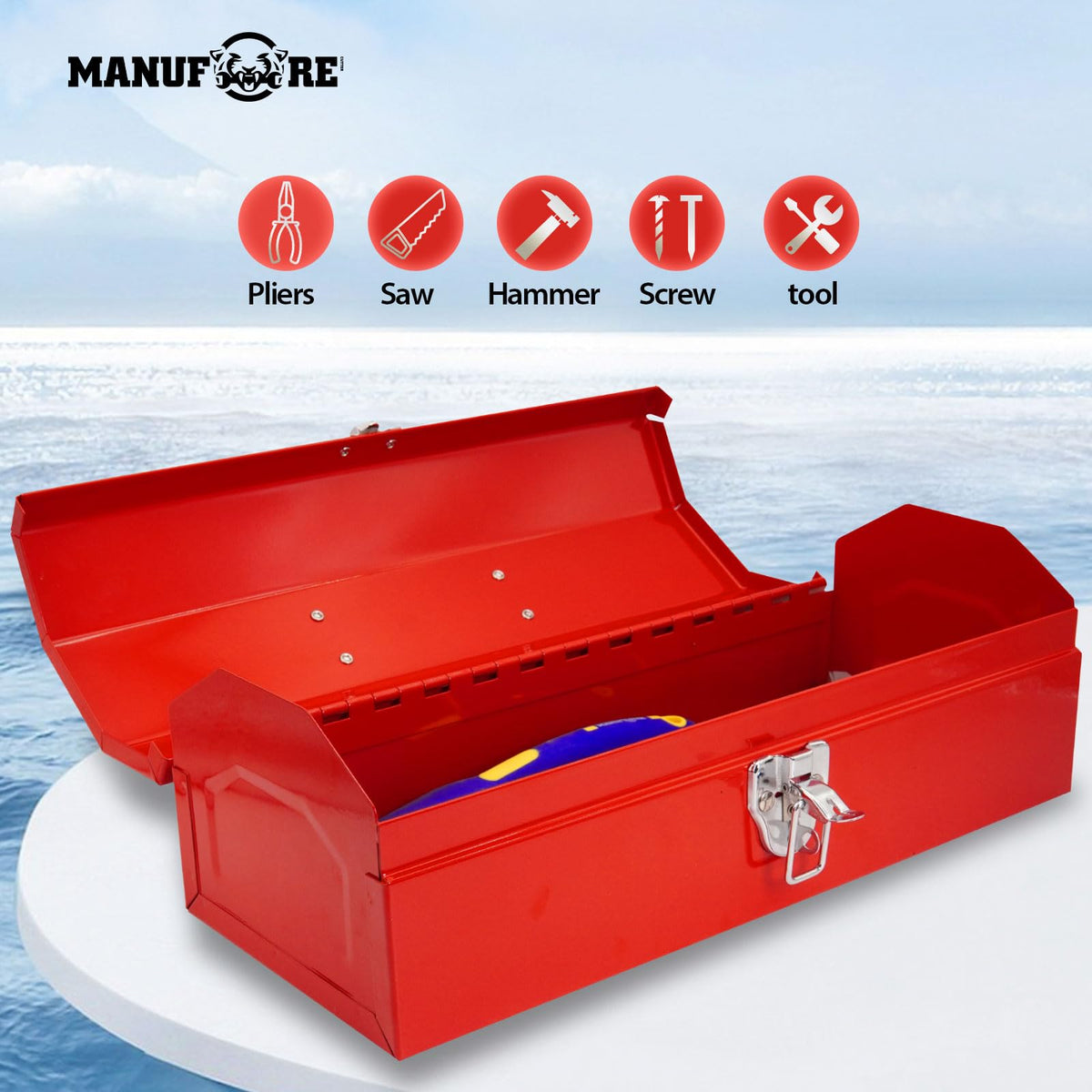 14" Metal Tool Box with Carry Handle F702517
