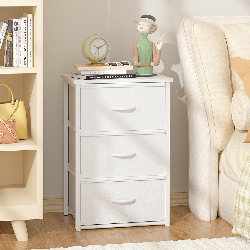 White 3 Drawer Stackable Storage Drawers L1848