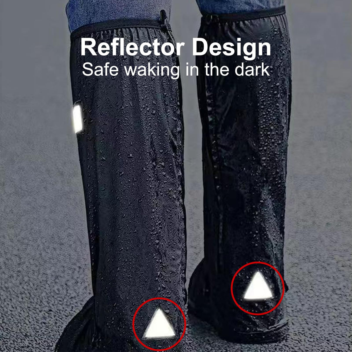 Waterproof Reusable Foldable Shoe Covers with Zipper Z499
