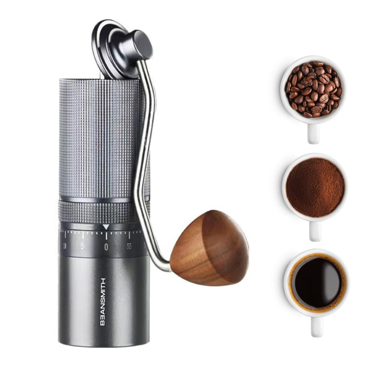 Manual Coffee Grinder 7 Star Stainless Steel Conical Burr 30g Capacity B634575