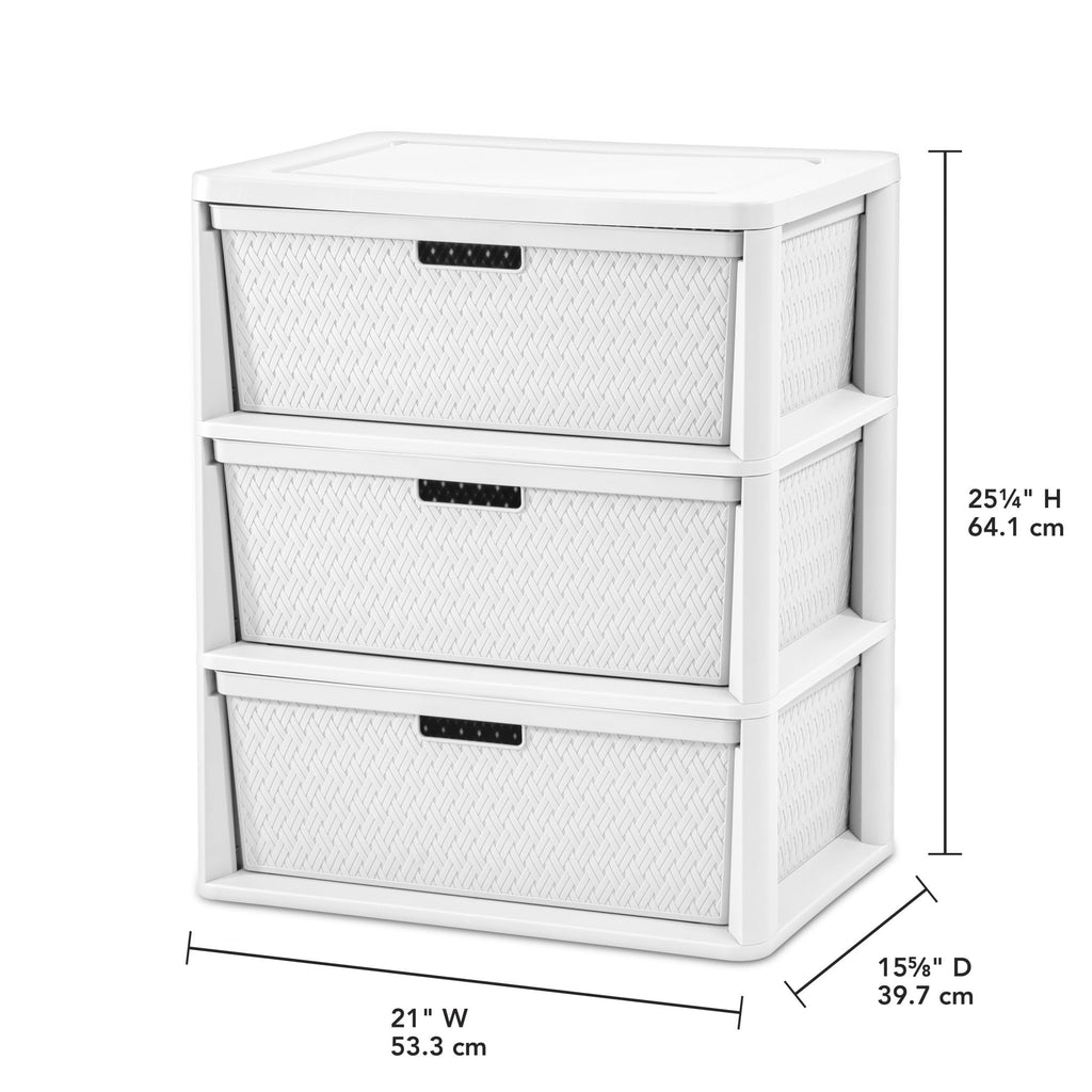 White 3 Drawer Storage Tower Y5014