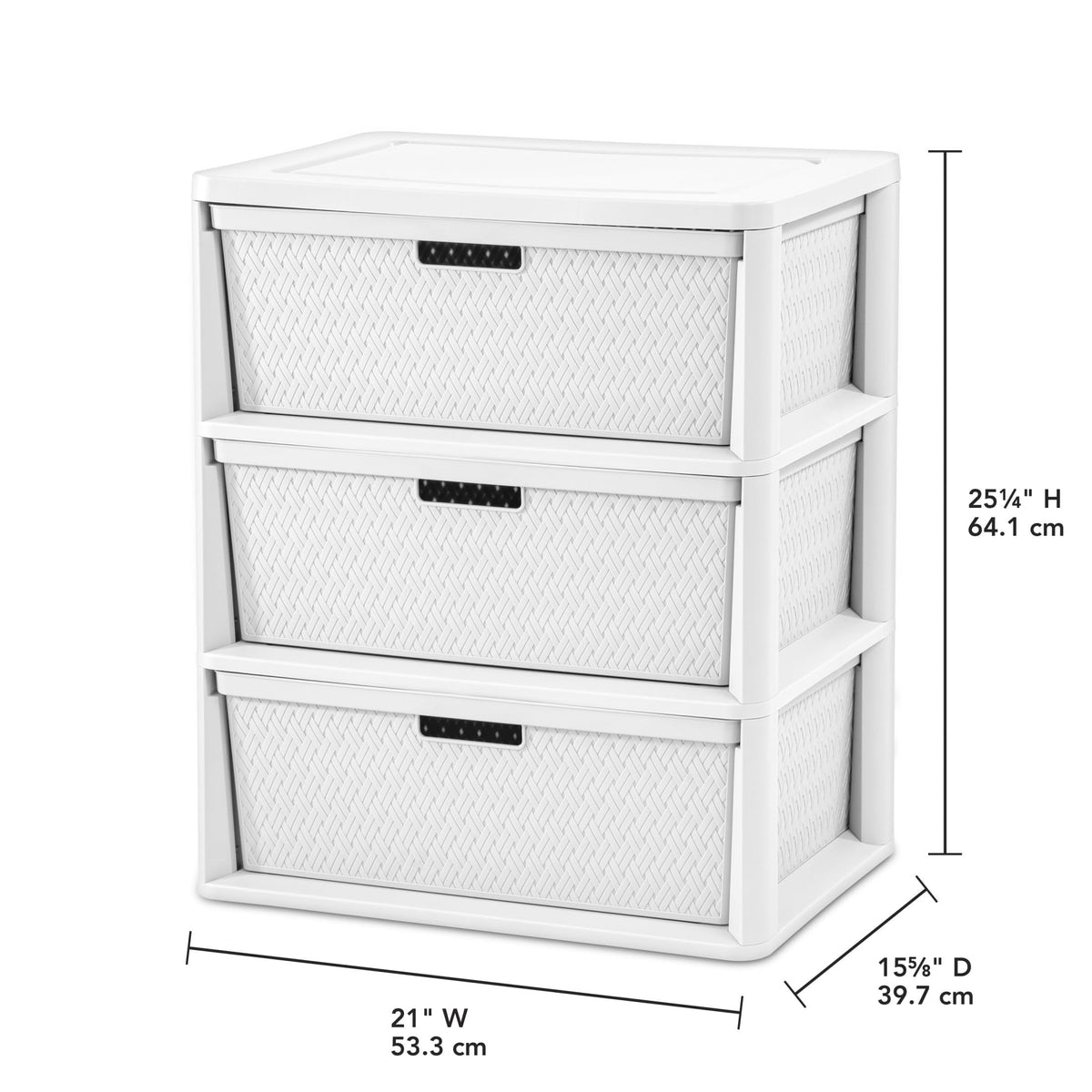 White 3 Drawer Storage Tower Y5014