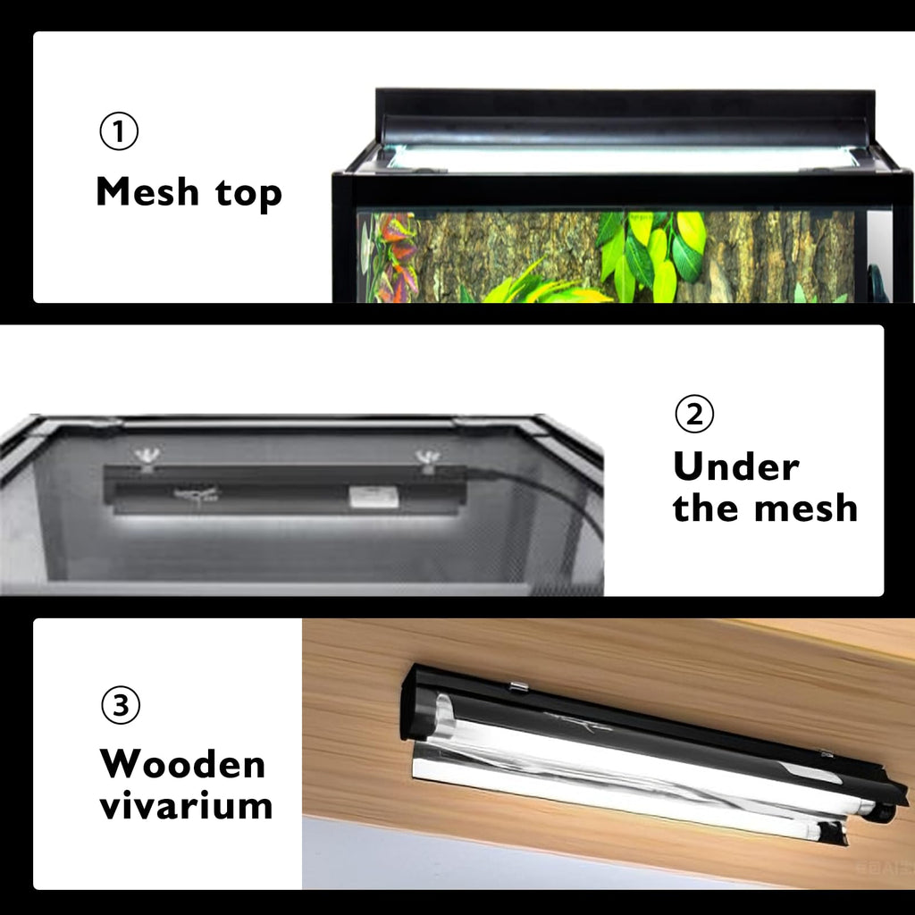 15W T5 HO UVB Terrarium Hood with Detachable Curved Reflector H666