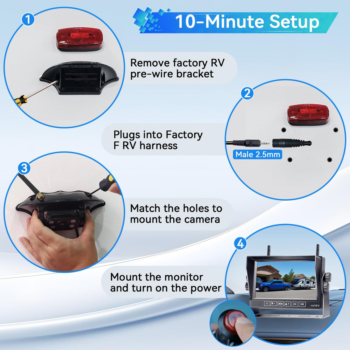 1080P Wireless RV Backup Camera O36927