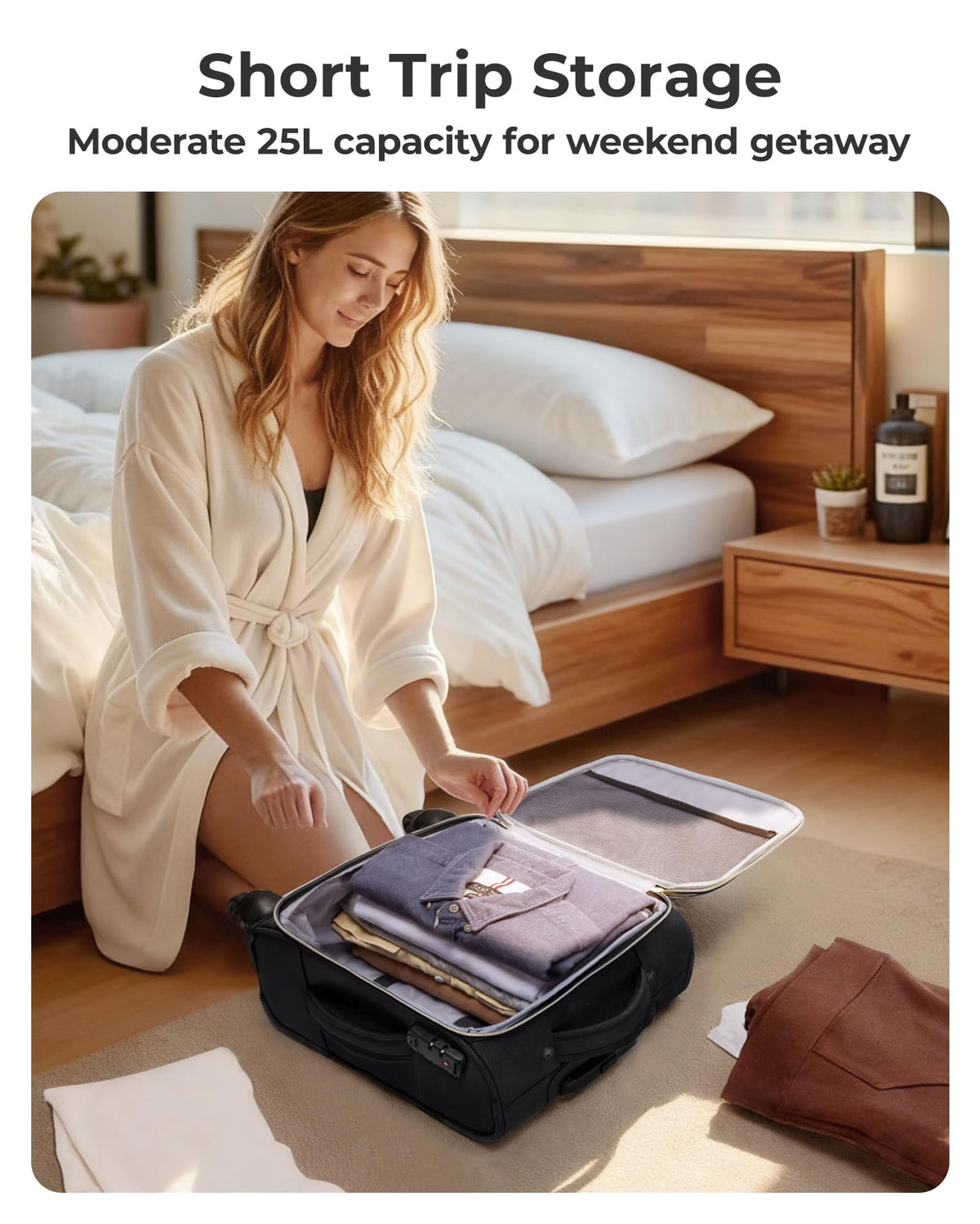 16-inch Softside Underseater Carry On Luggage with Spinner Wheels Black D691493