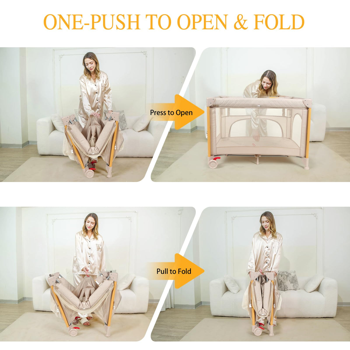 5-in-1 Foldable Baby Bassinet Playpen I7975