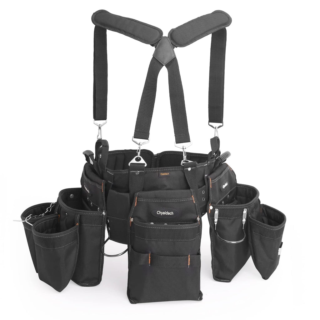 16-Pockets Adjustable Tool Belts with Suspenders U17378