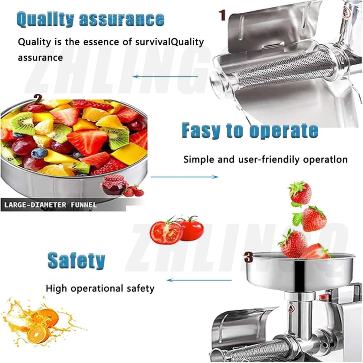 450W Stainless Steel Electric Food Mill W451