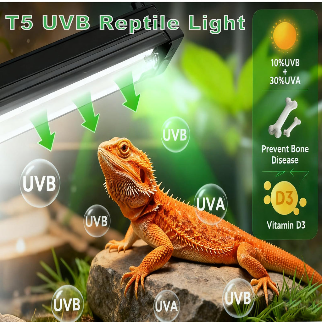 15W T5 HO UVB Terrarium Hood with Detachable Curved Reflector H666