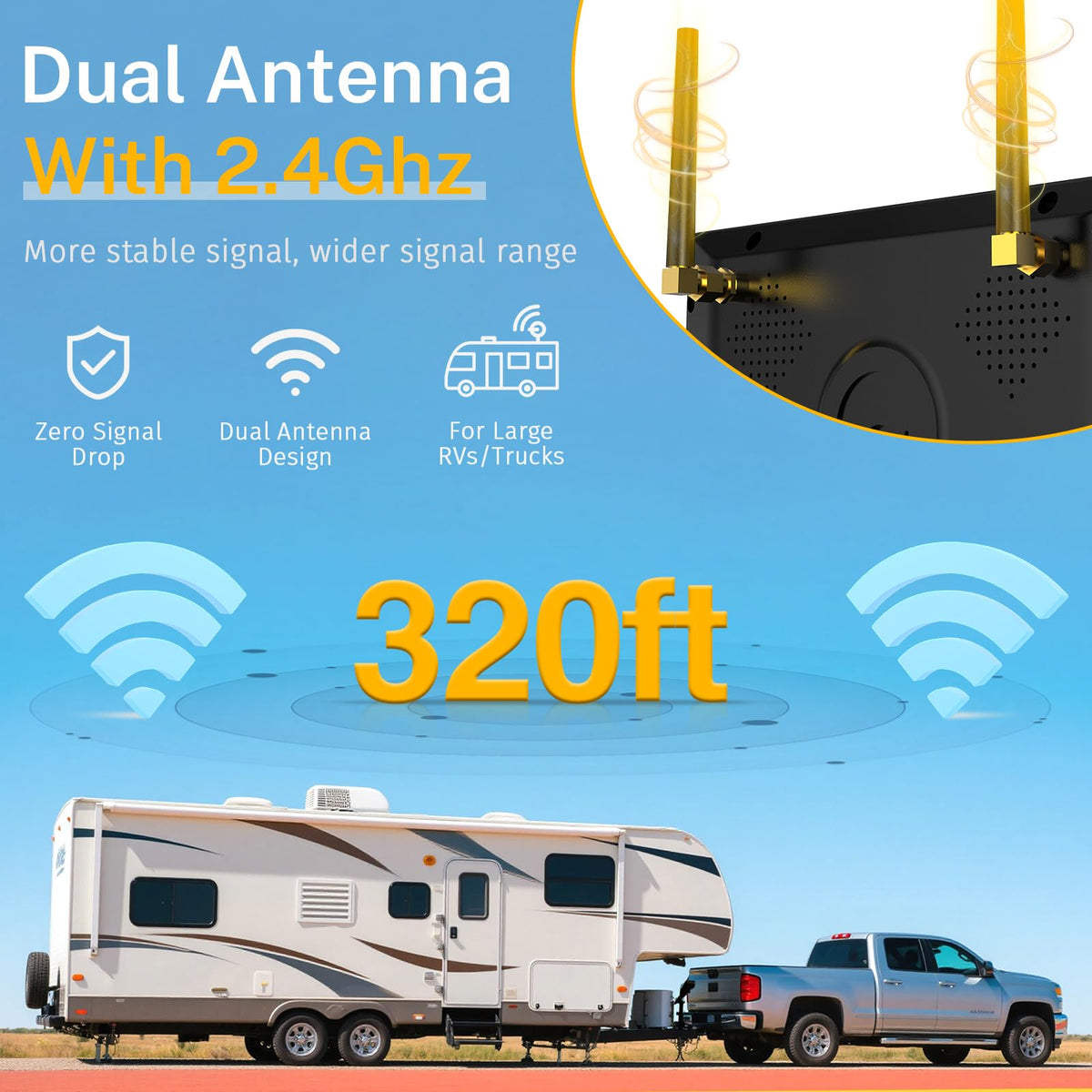 1080P Wireless RV Backup Camera O36927