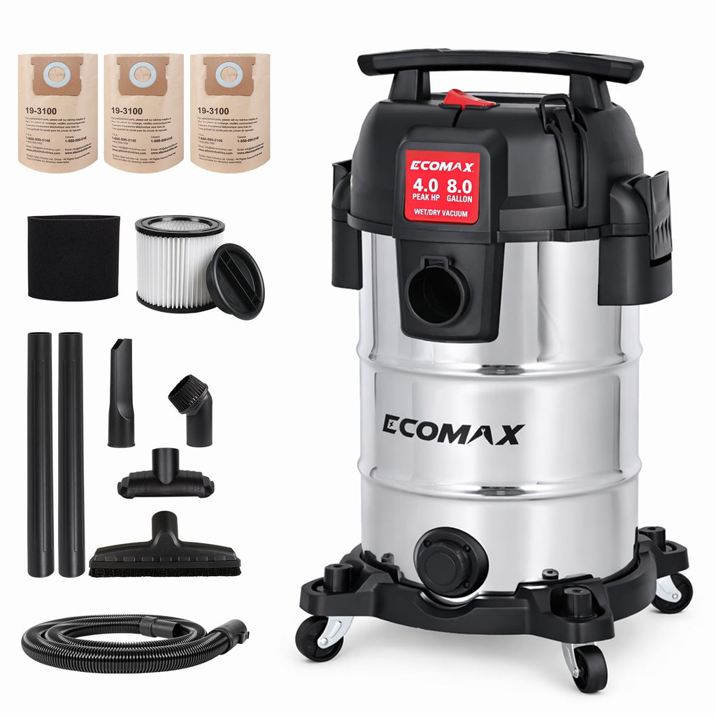 8 Gallon Stainless Steel Wet and Dry Shop Vacuum Z9745