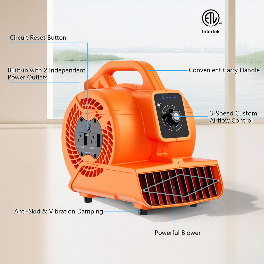 1/6 HP 600 CFM Portable Air Mover Blower Fan B7645