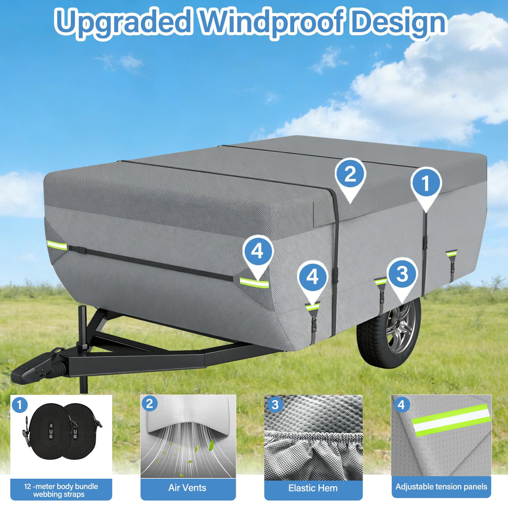 8 Layers Pop Up Folding Camper Cover P8098