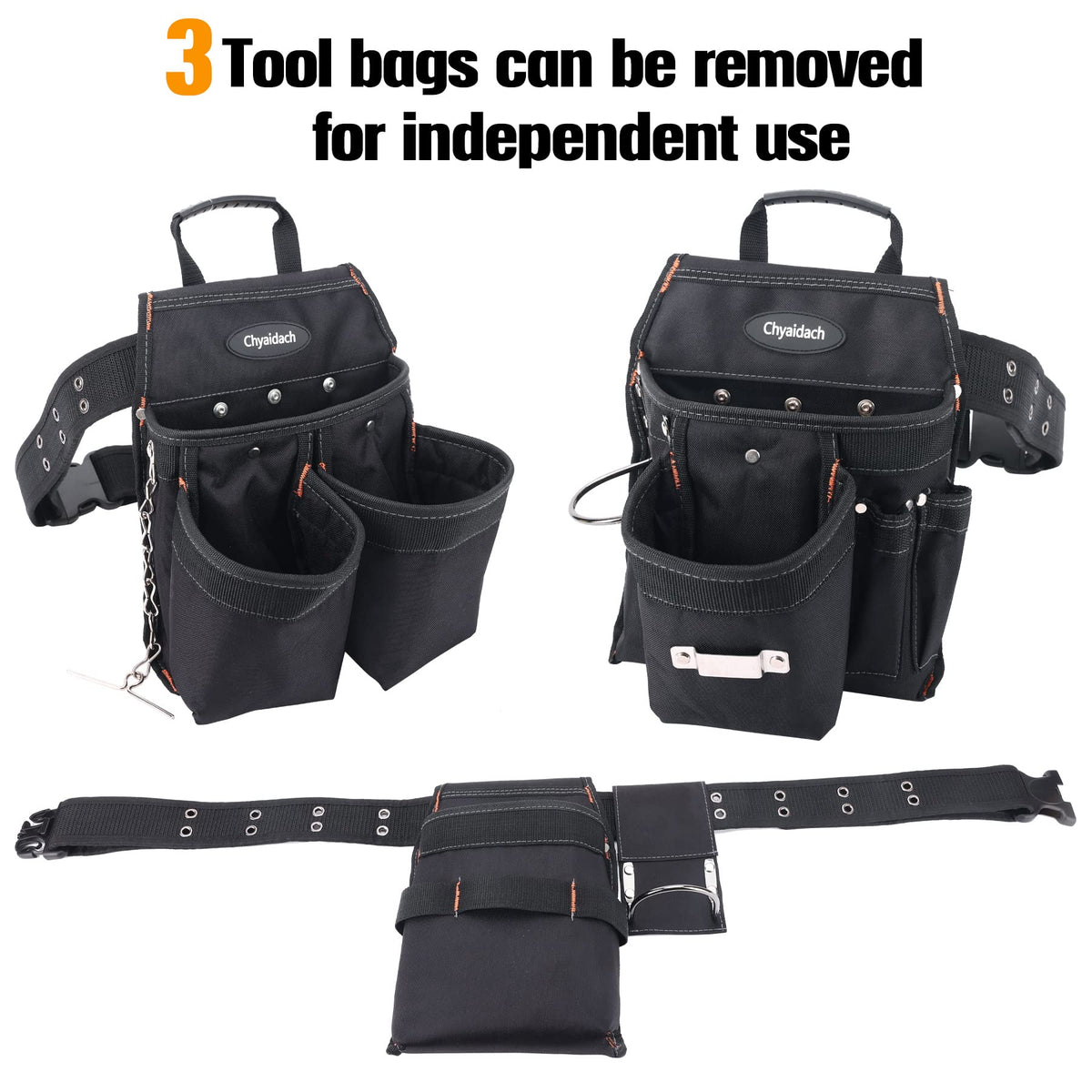 16-Pockets Adjustable Tool Belts with Suspenders U17378