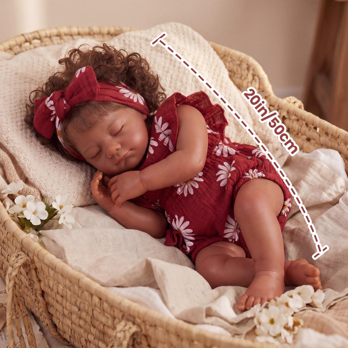 20 Inch Reborn Baby Dolls Black Girl with Accessories Set P958