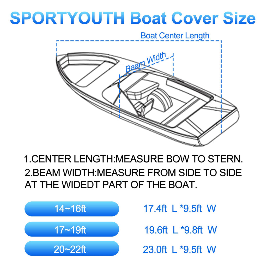 14-16 Ft Trailerable Waterproof Boat Cover D386
