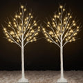 2 Pack 4FT Lighted Birch Trees J70868