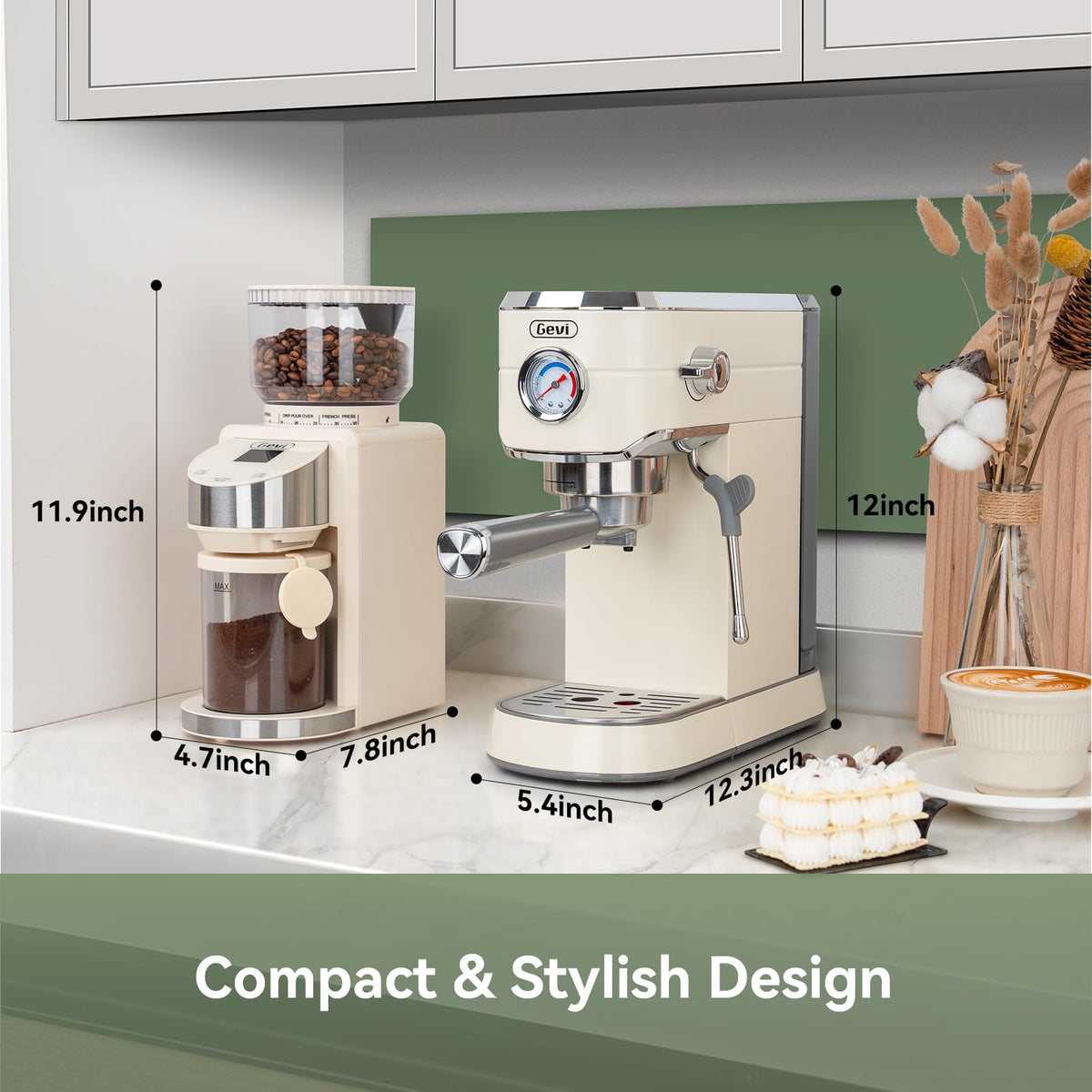 20 Bar Espresso Machine with Conical Burr Coffee Grinder N783080