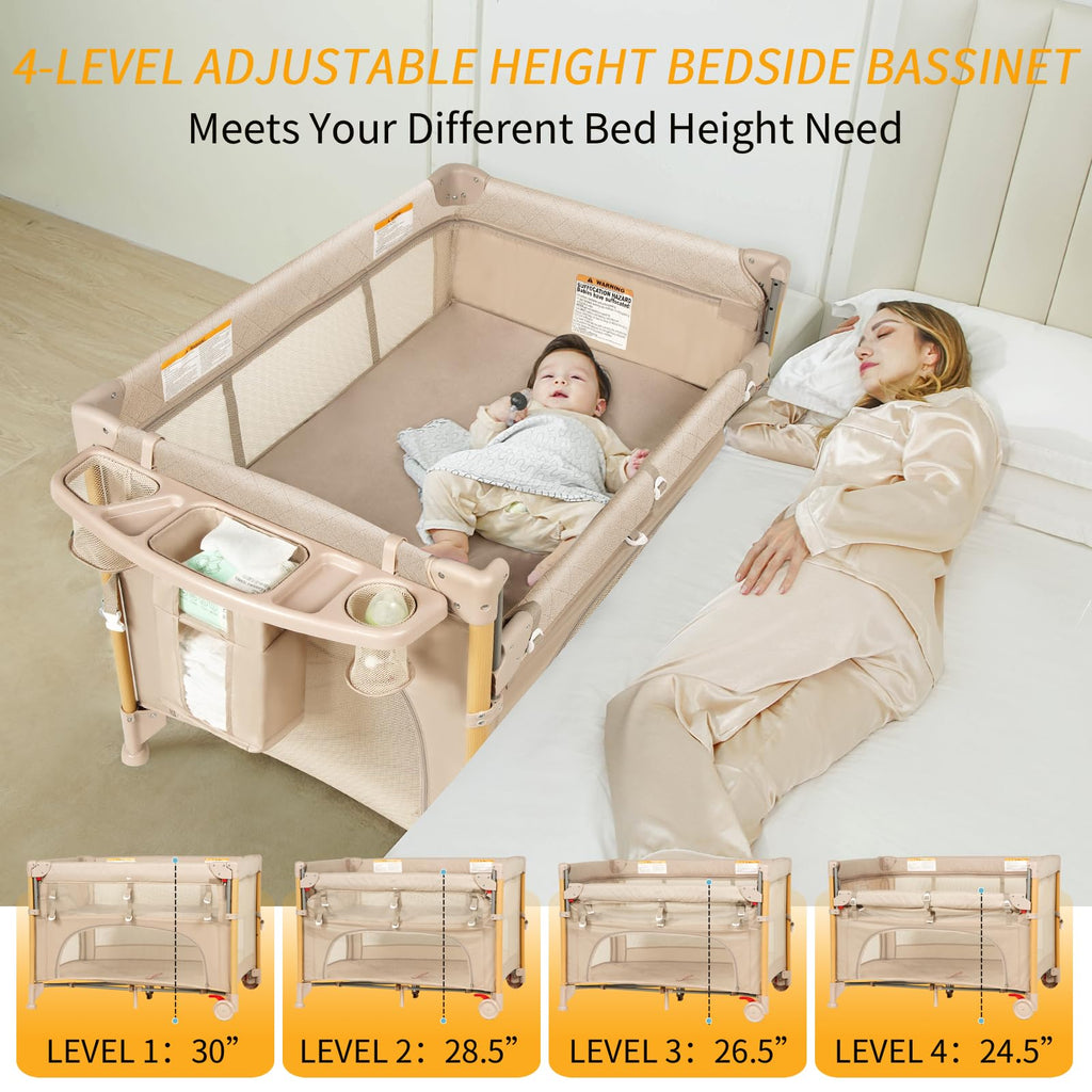5-in-1 Foldable Baby Bassinet Playpen I7975