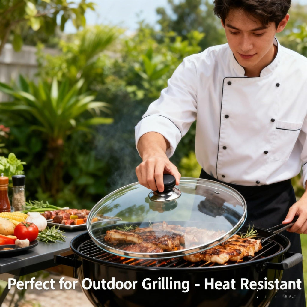 10 Inch Tempered Glass Replacement Pan Lid with Steam Vent Q659432