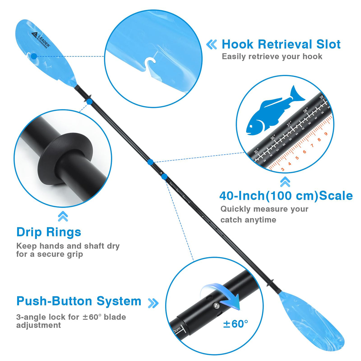 Adjustable Kayak Paddle 90-98in P26931