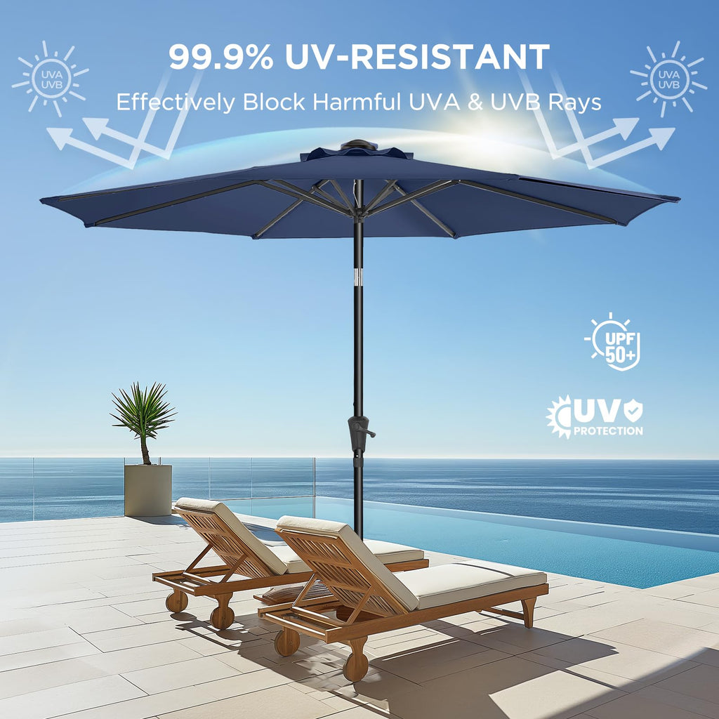 9FT Outdoor Patio Umbrella Navy Blue D33238