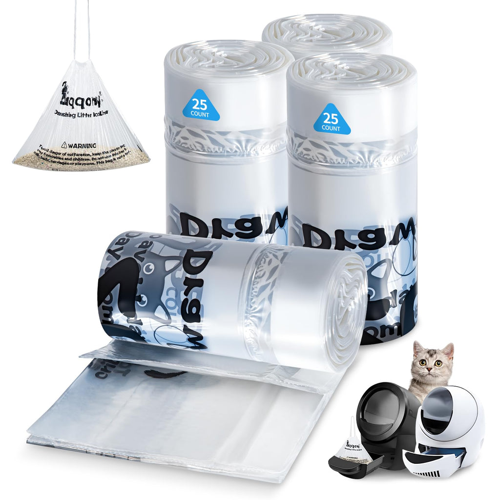 Litter Box Liners 100 Count Leak-Proof Drawstring Y643