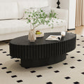 Black Oval Fluted Coffee Table Y2581