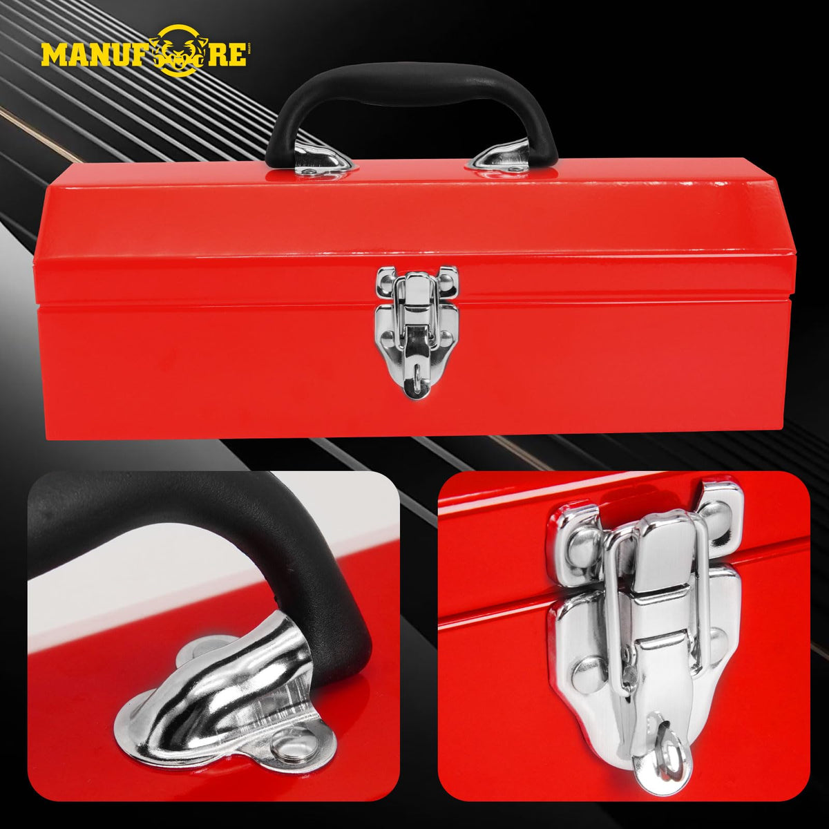 14" Metal Tool Box with Carry Handle F702517