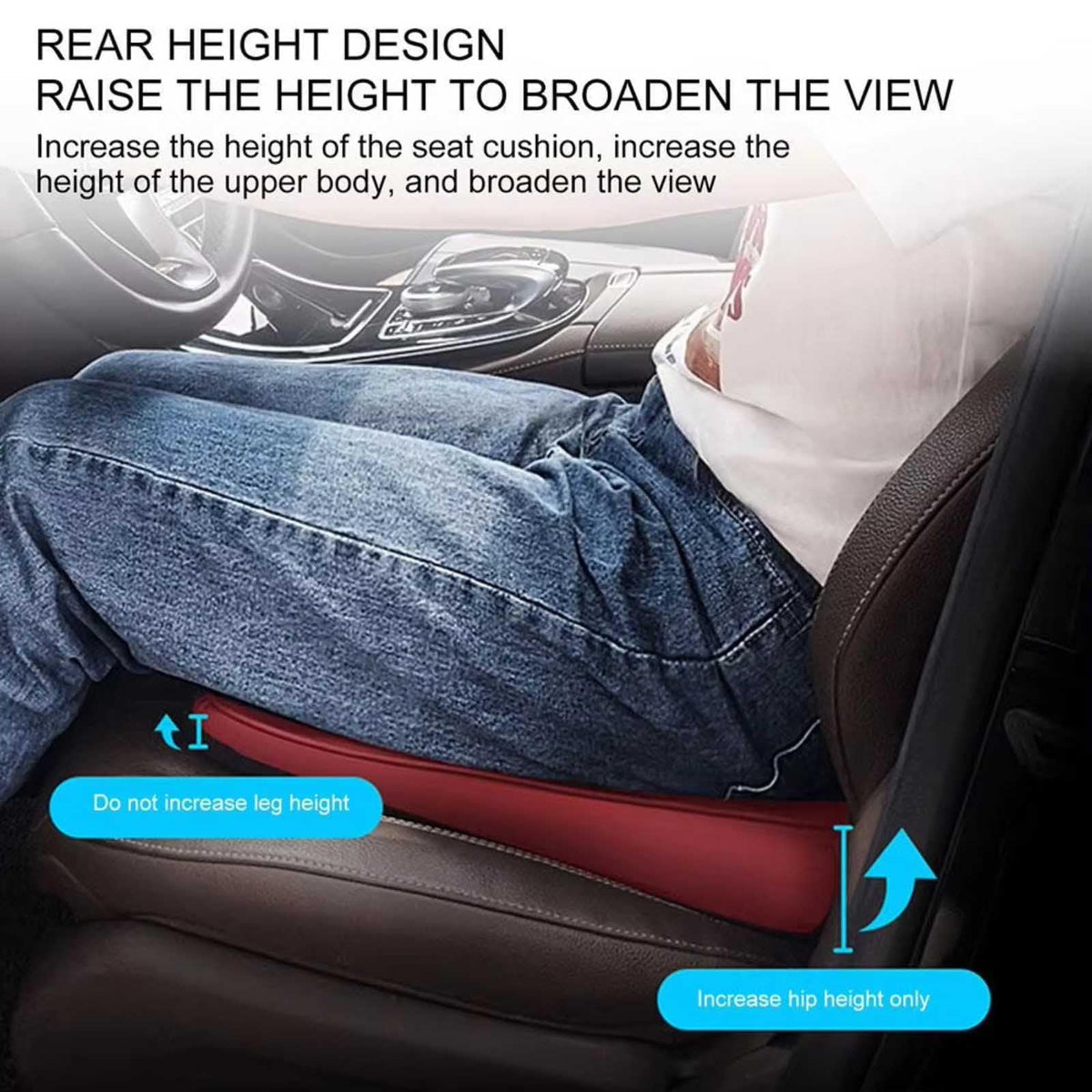 Wedge Shaped Memory Foam Car Seat Cushion K555