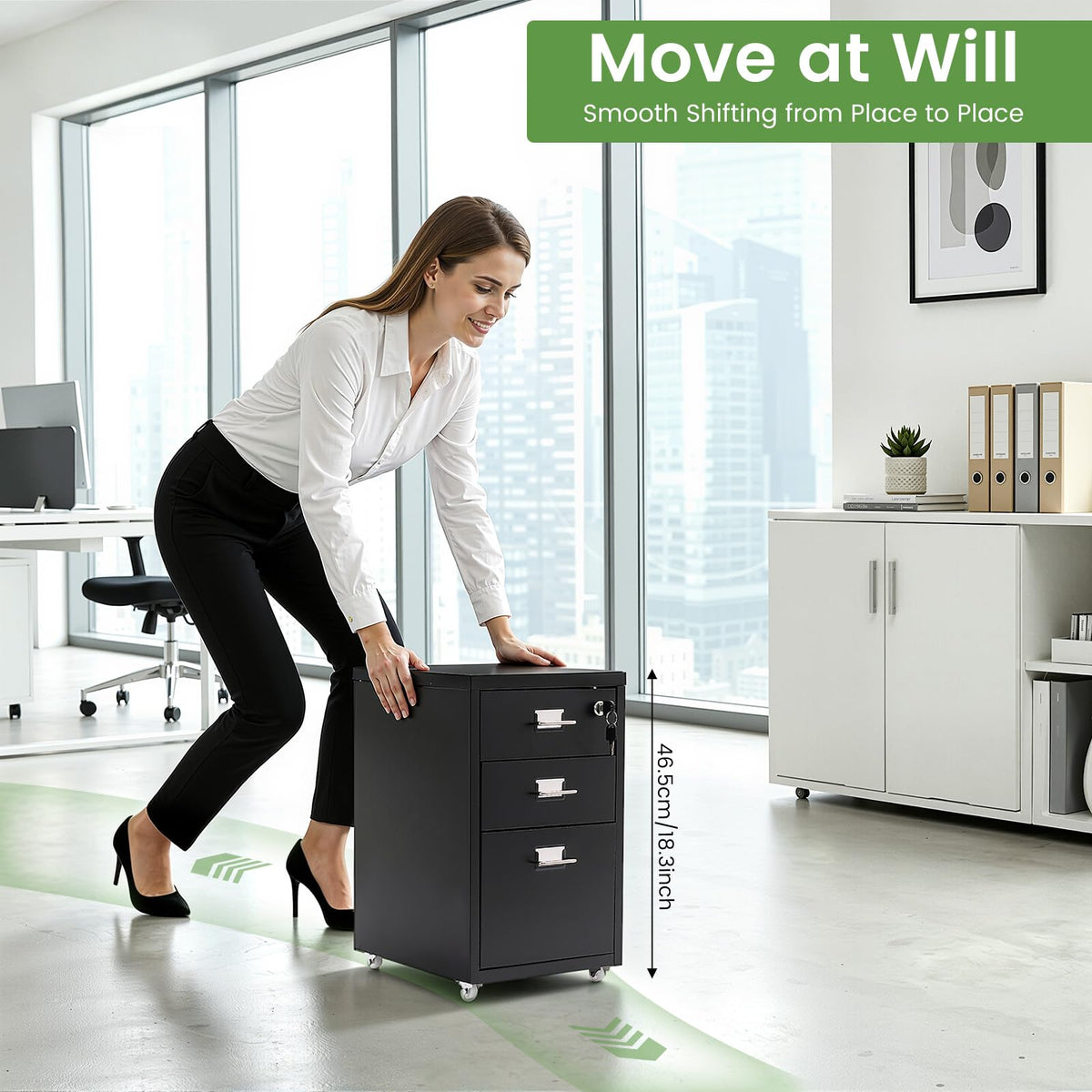 3 Drawer File Cabinet with Lock R554